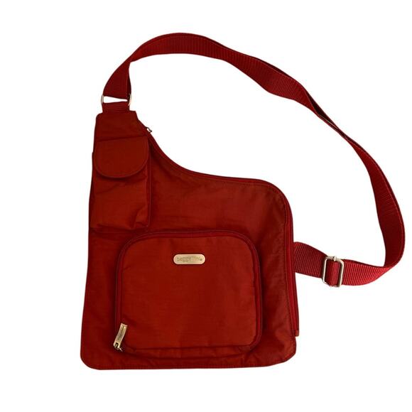 Baggallini Handbags - Baggallini Red Nylon Crossbody Travel Bag Multiple Pockets Adjustable Strap